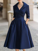 Reece – Elegantes Damen Vintage-Kleid in Blau