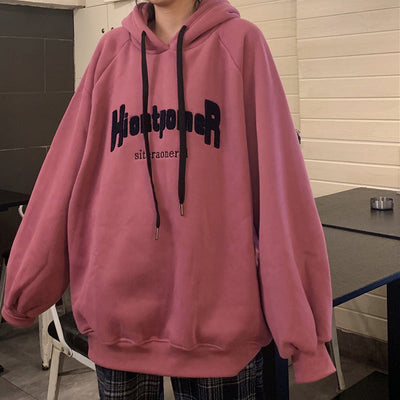 Femme Oversized Grafik Hoodie mit einzigartiger Beschriftung Heidi-Mode