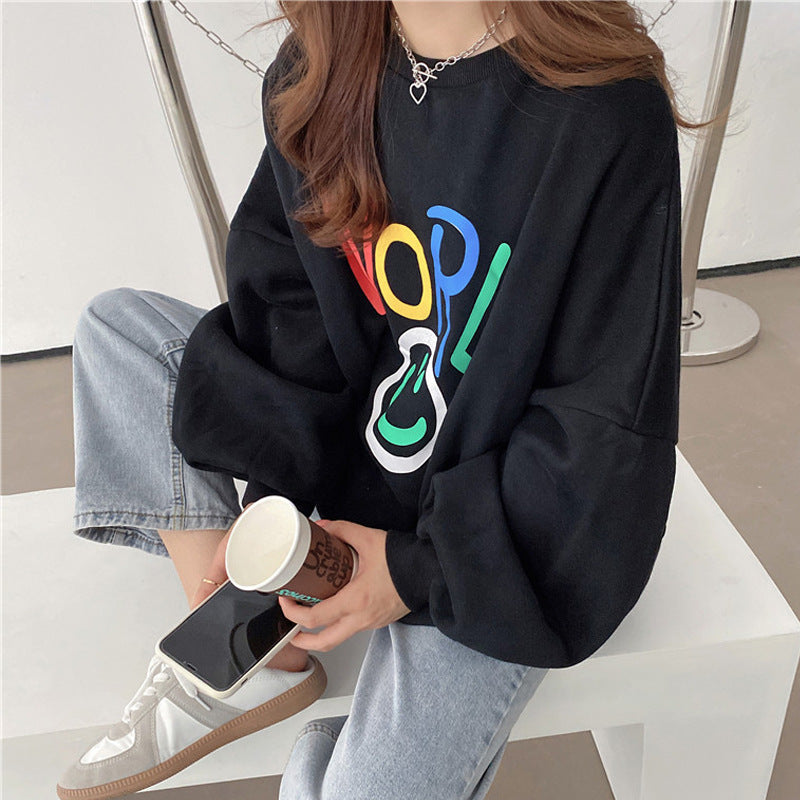 Femme Smiley Grafik Oversized Sweatshirt Heidi-Mode
