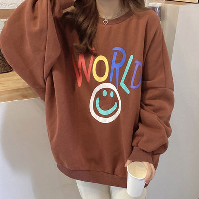 Femme Smiley Grafik Oversized Sweatshirt Heidi-Mode