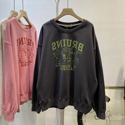 Femme Grafikdruck Übergrößen Sweatshirt Heidi-Mode