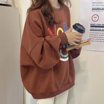 Femme Smiley Grafik Oversized Sweatshirt Heidi-Mode