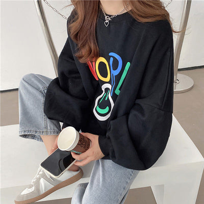 Femme Smiley Grafik Oversized Sweatshirt Heidi-Mode