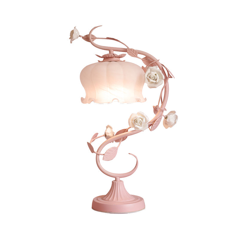Rosabella - Elegante Blüte Glas Schreibtischlampe