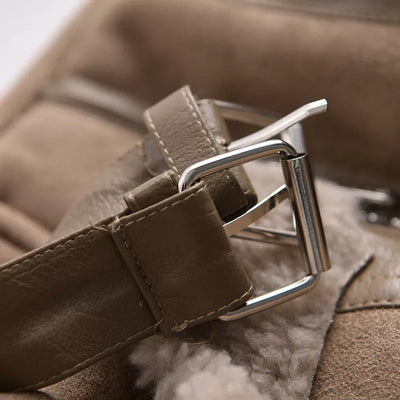 50% Rabatt | Ottilie™ | Damenmantel aus Wildleder mit Fleecefutter und Taillengürtel