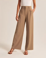 Ruth - Elegante Hose mit weitem Bein für Damen in Braun
