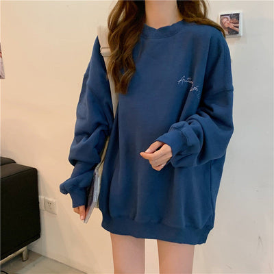 Femme Übergroße Freizeit Sweatshirt mit einzigartiger Stickerei Heidi-Mode