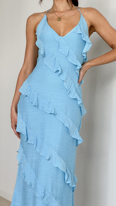 Elegantes Rüschen-Midikleid – Blumenmuster, Leicht, Sommer Chic