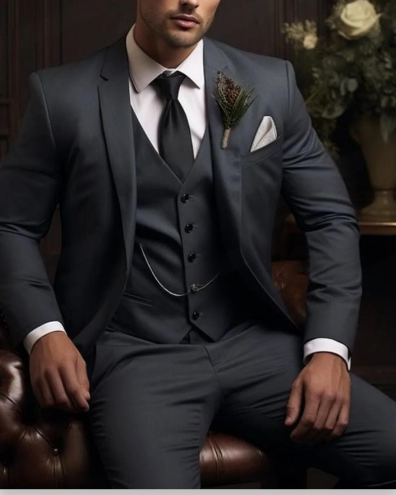 Herren Anzug 3-teilig Slim Fit | Klassisch & Elegant für Hochzeitsgäste