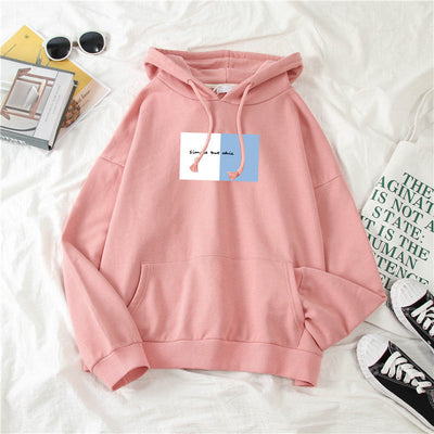 Femme Grafik Übergroße Kapuzen-Sweatshirt Heidi-Mode