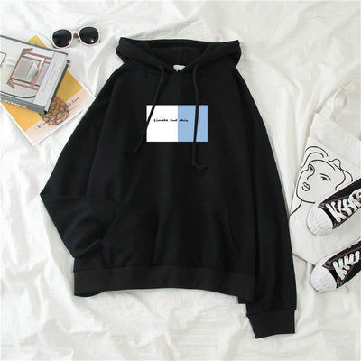 Femme Grafik Übergroße Kapuzen-Sweatshirt Heidi-Mode