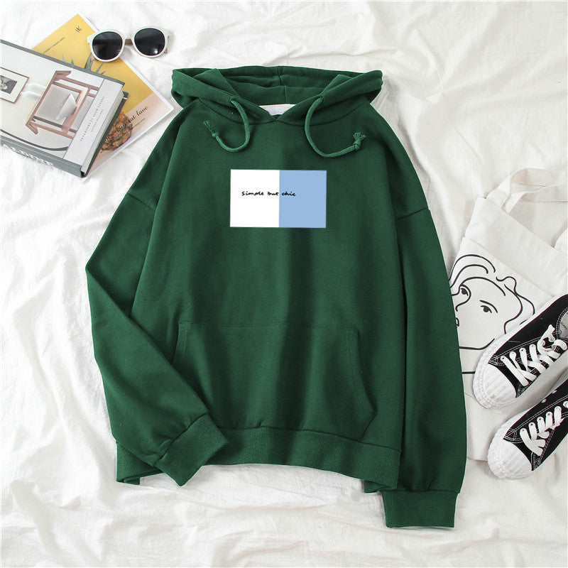 Femme Grafik Übergroße Kapuzen-Sweatshirt Heidi-Mode