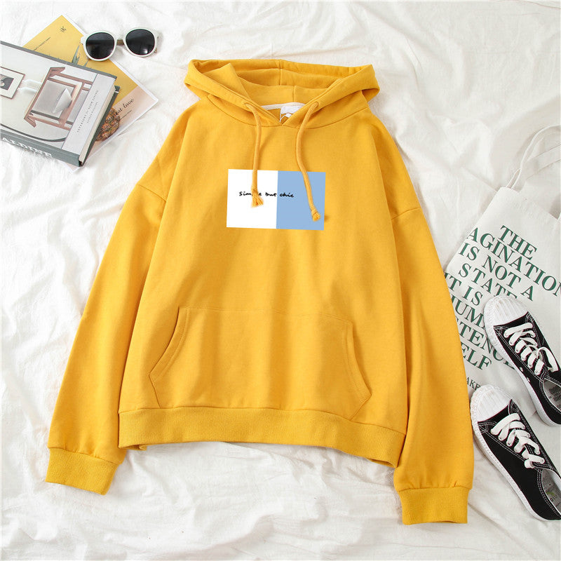 Femme Grafik Übergroße Kapuzen-Sweatshirt Heidi-Mode