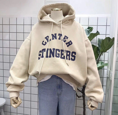 Femme Oversized Grafik Hoodie mit Fettdruckschriftzug Heidi-Mode