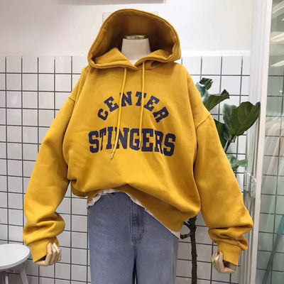 Femme Oversized Grafik Hoodie mit Fettdruckschriftzug Heidi-Mode