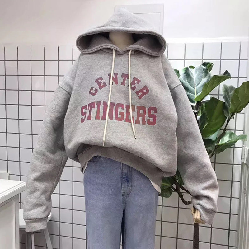 Femme Oversized Grafik Hoodie mit Fettdruckschriftzug Heidi-Mode