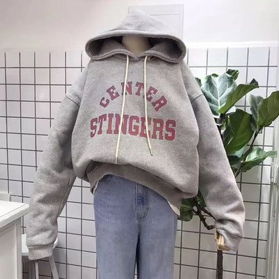 Femme Oversized Grafik Hoodie mit Fettdruckschriftzug Heidi-Mode