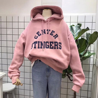 Femme Oversized Grafik Hoodie mit Fettdruckschriftzug Heidi-Mode