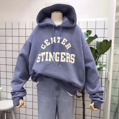 Femme Oversized Grafik Hoodie mit Fettdruckschriftzug Heidi-Mode