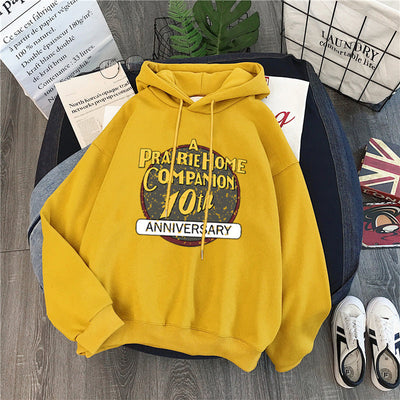 Femme Grafik Hoodie mit Jubiläumsdesign Heidi-Mode