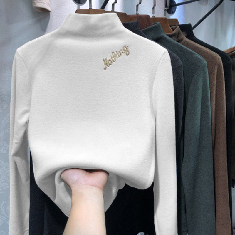 Femme Hoher Kragen Gestickter Pullover Heidi-Mode