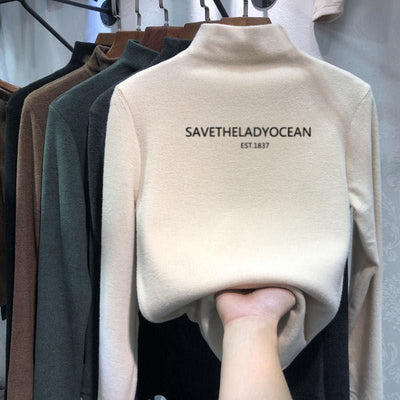 Femme Mock Neck Weiches Stricktop Heidi-Mode