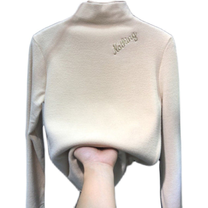 Femme Hoher Kragen Gestickter Pullover Heidi-Mode