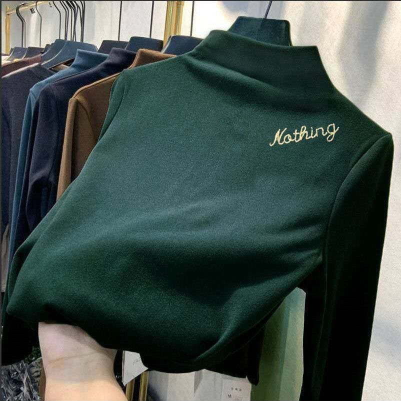 Femme Hoher Kragen Gestickter Pullover Heidi-Mode