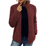 Bequemes Damen Fleece-Weste - Petra in Bordeauxrot