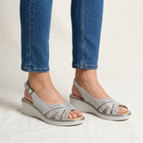 Bianka | Stilvolle Damen-Sandalen mit Slingback-Riemen in Grau
