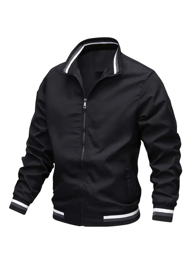 Stanton - Lässige Stehkragen Zip Up Jacke