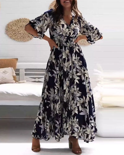 Lucia - Stilvolle geblümte Sommerkleid