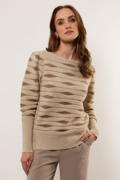 Modischer Strickpullover | Modernes Streifenmuster | Elegante Raffinesse