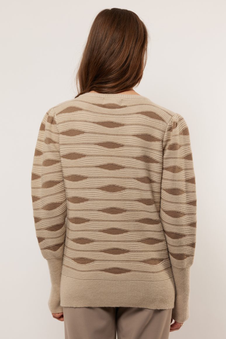 Modischer Strickpullover | Modernes Streifenmuster | Elegante Raffinesse