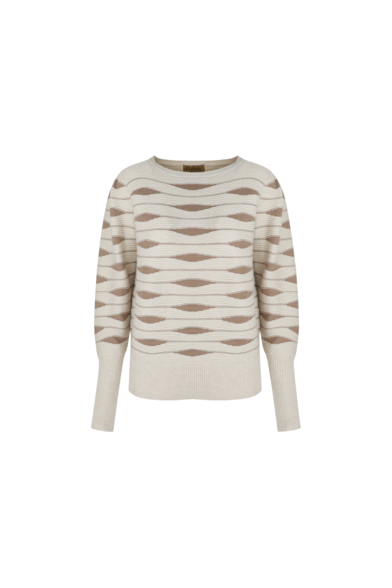 Modischer Strickpullover | Modernes Streifenmuster | Elegante Raffinesse