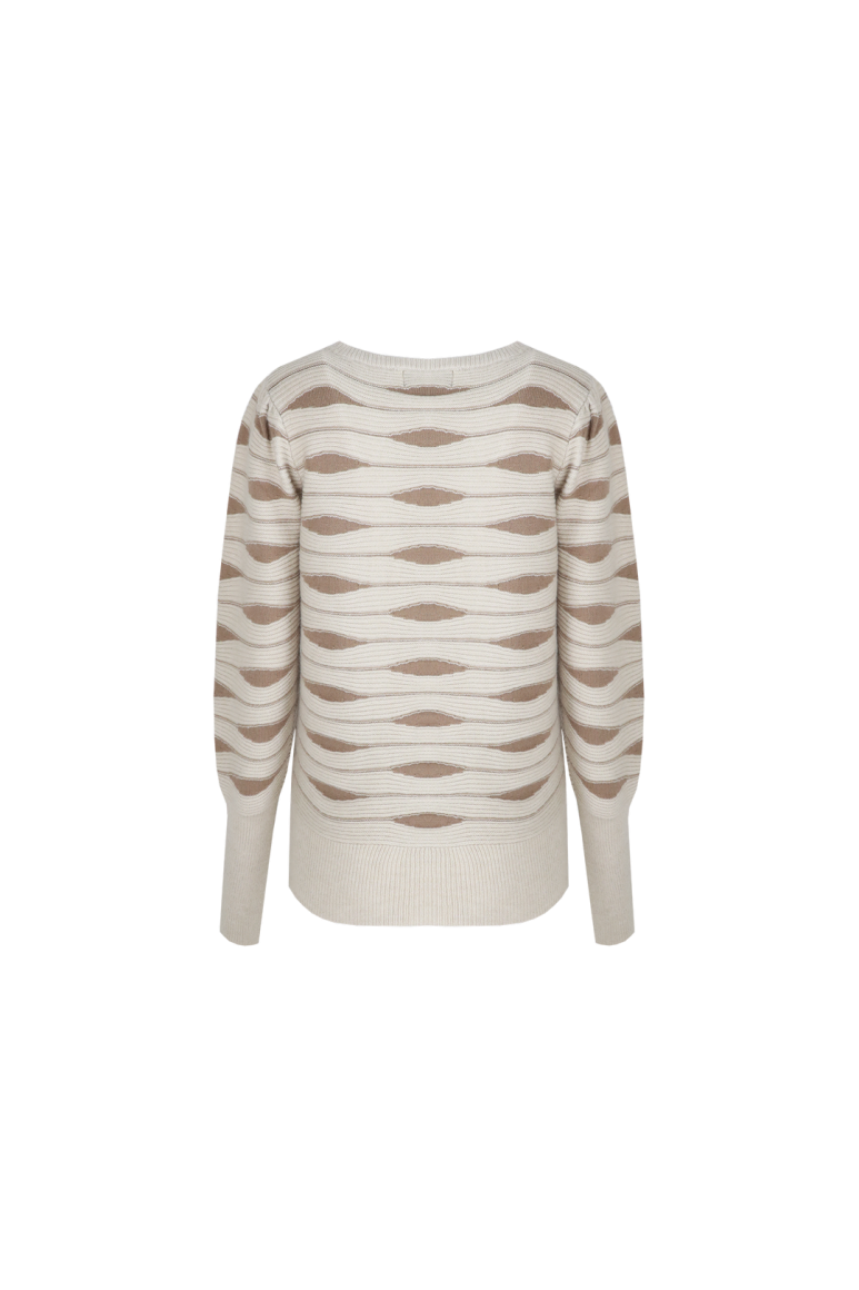 Modischer Strickpullover | Modernes Streifenmuster | Elegante Raffinesse