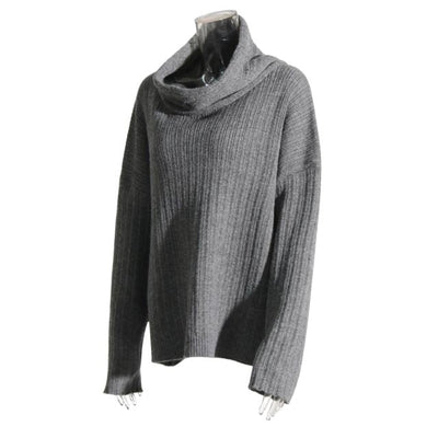 50% RABAT | Sivora™ | Damen Strickpullover mit Asymmetrischem Kragen und Rippenmuster  [Rabat på sidste dag]