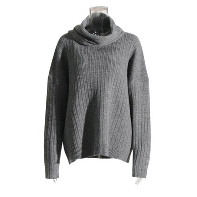 50% RABAT | Sivora™ | Damen Strickpullover mit Asymmetrischem Kragen und Rippenmuster  [Rabat på sidste dag]
