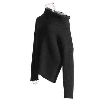 50% RABAT | Sivora™ | Damen Strickpullover mit Asymmetrischem Kragen und Rippenmuster  [Rabat på sidste dag]