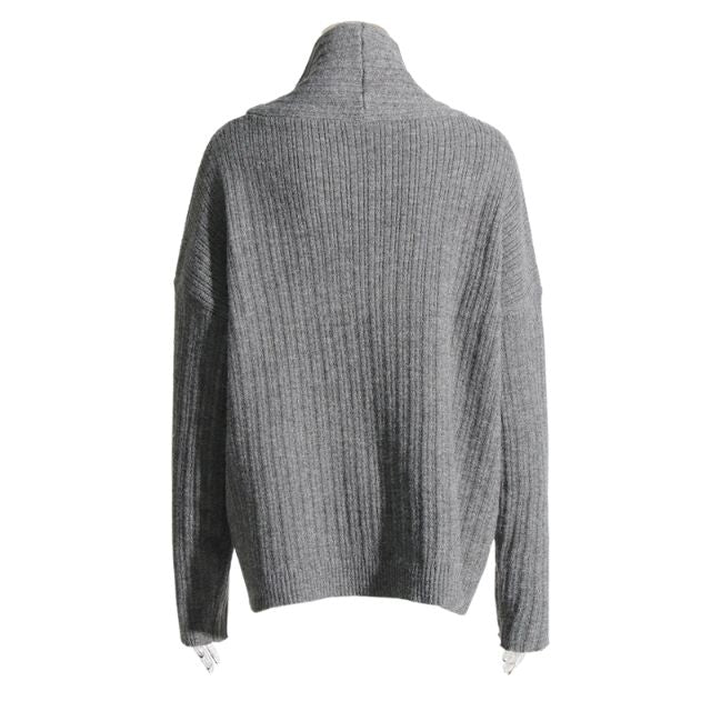 50% RABAT | Sivora™ | Damen Strickpullover mit Asymmetrischem Kragen und Rippenmuster  [Rabat på sidste dag]