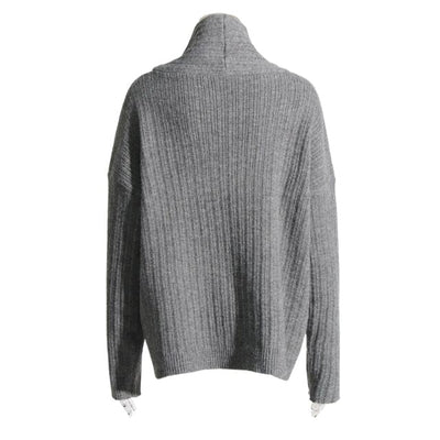 50% RABAT | Sivora™ | Damen Strickpullover mit Asymmetrischem Kragen und Rippenmuster  [Rabat på sidste dag]