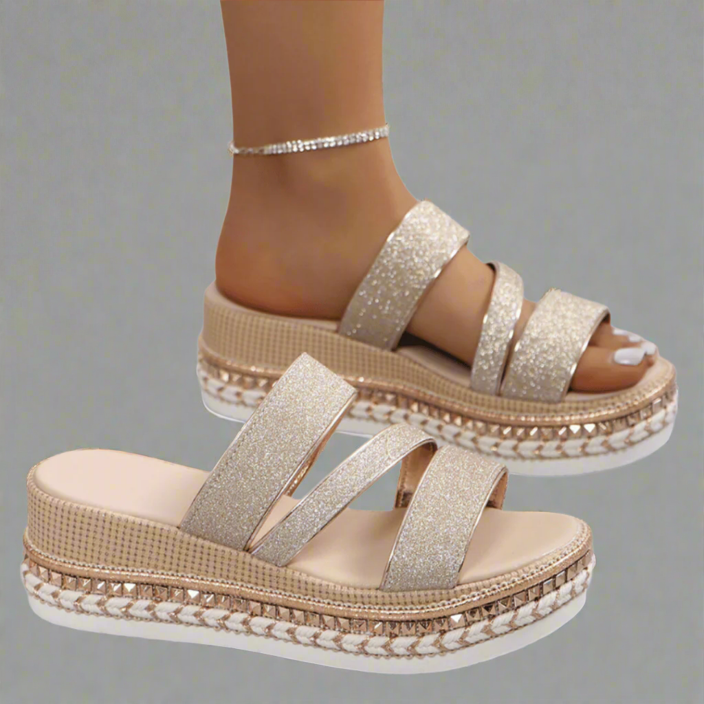 Helga | Bequeme Keilabsatzsandalen aus Premium-Material