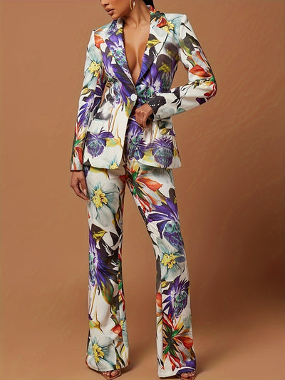 Eleganter Hosenanzug | Florales Muster | Feminin & Stylisch