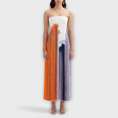 Summer - Schickes Colorblock-Kleid mit trendigen Quasten