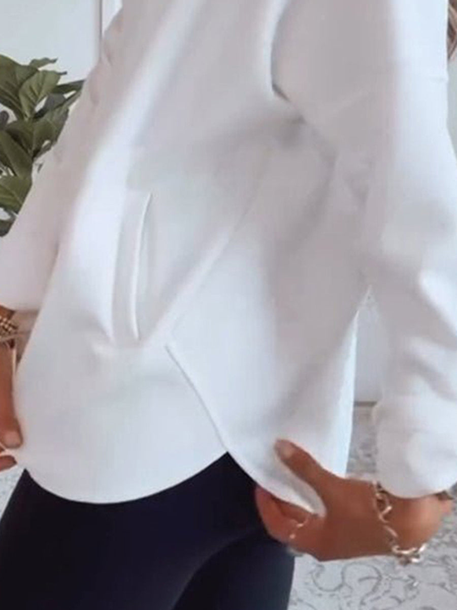 Lässiges Sweatshirt | Zip-Kragen & Eingrifftaschen | Bequemer Chic