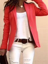 Leonie - Lässiger, eleganter Slim-Fit-Blazer für Damen in Rot