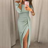 Cristy - Schickes schulterfreies Damenkleid in Grün