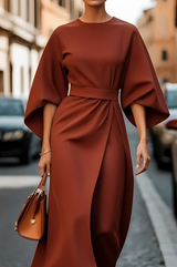 Vera - Schickes Midikleid mit Taille in Rot