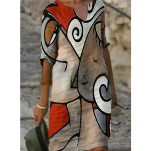 Pepijn | Mini Kleid mit Blumendesign und V-Ausschnitt für Damen