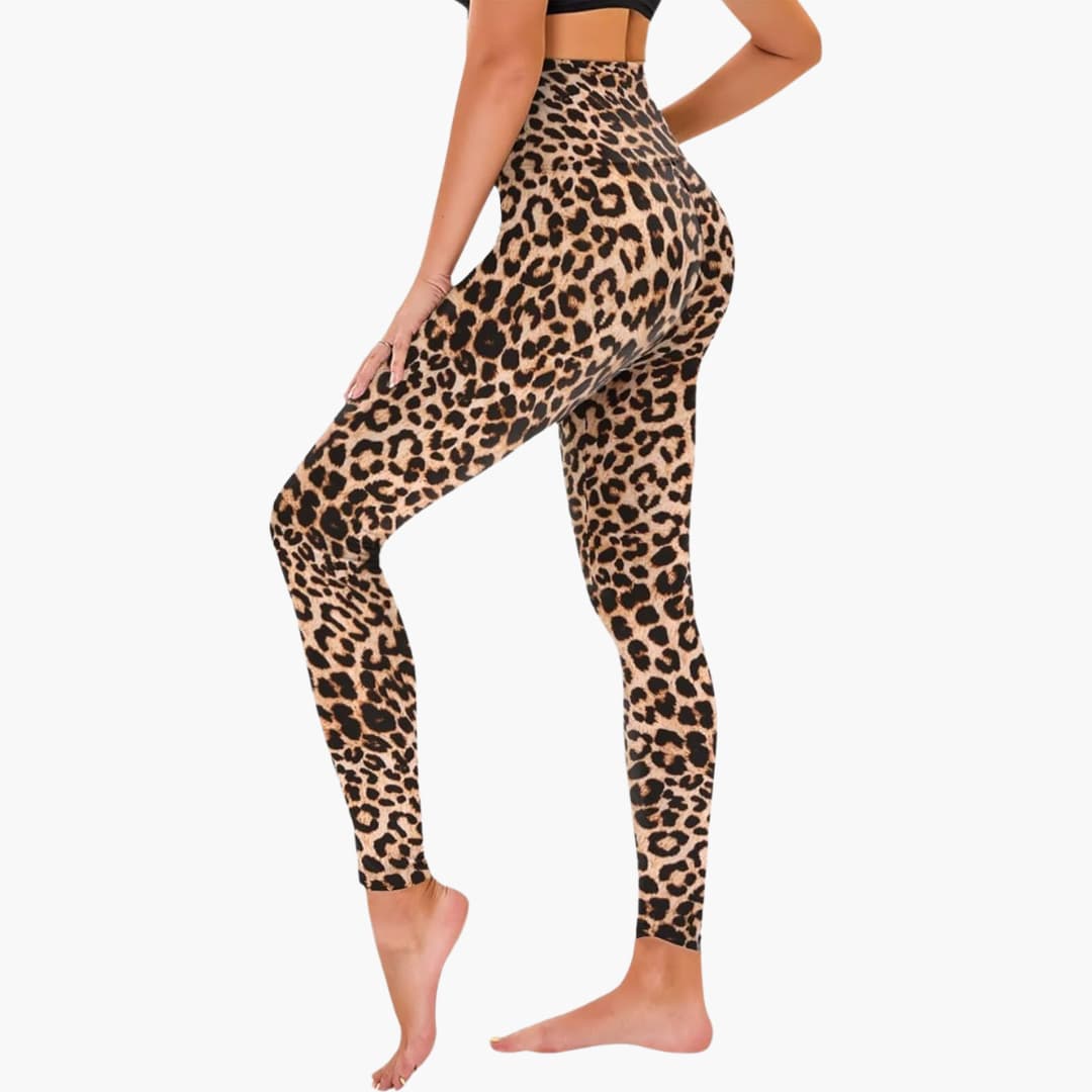 Damen Leggings mit Leopardenmuster und hohem Bund